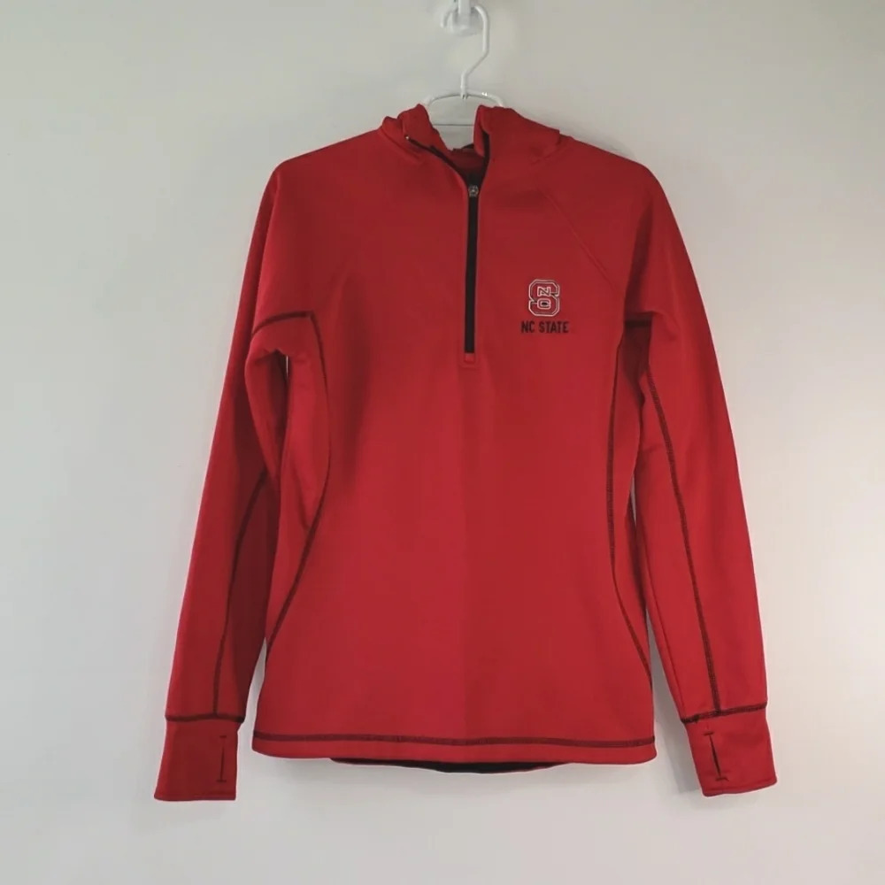 COLOSSEUM NCSU Slim Fit Large Women's Zip Pullover Hoodie Embroidered Red